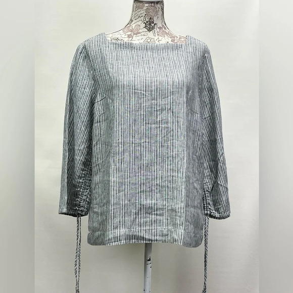 CASLON Blue‎ and white stripe linen top size L. - Picture 6 of 10